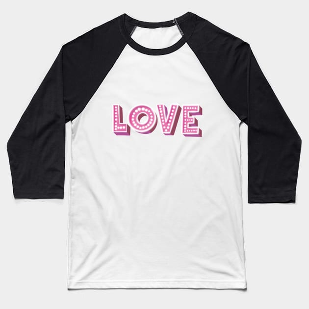 Love neon sign Baseball T-Shirt by morgananjos